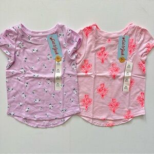 Cat & Jack Kids' Short Sleeve Tees Size 3T Lavender and Pink